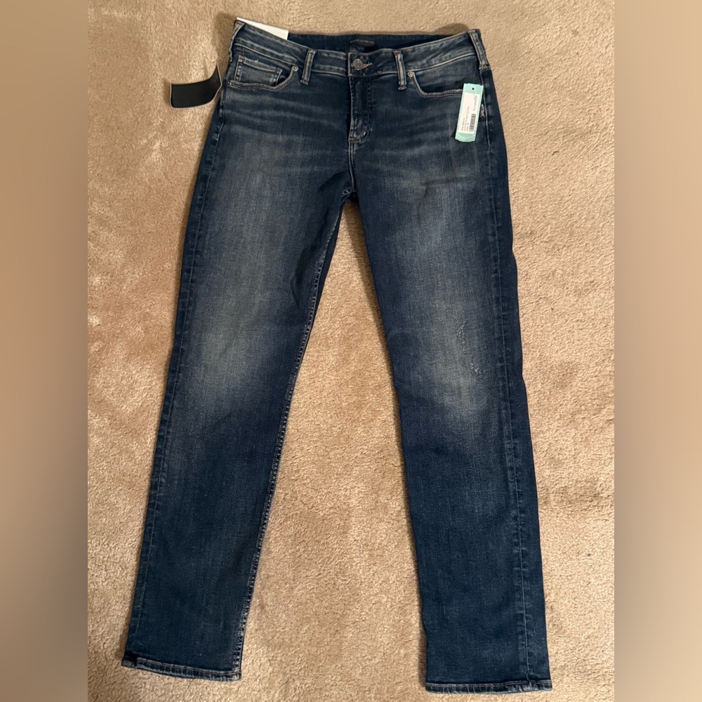Silver Jeans Womens Dark Blue Slim Jeans 33 x 31 Curvy Slim leg